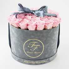 'Indulgence' Velvet Round Boxes Large Size - Preserved Roses