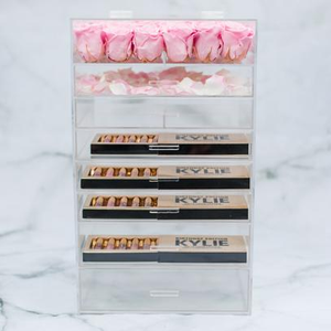 Luxe Acrylic Make up Drawers - Preserved Roses